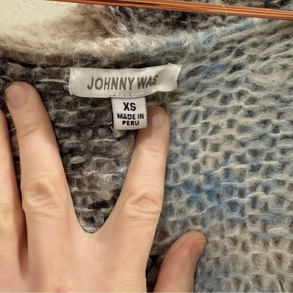 JOHNNY WAS Painted Lady Open Front Hooded Alpaca Blend Duster Cardigan XS VGUC - Picture 7 of 8